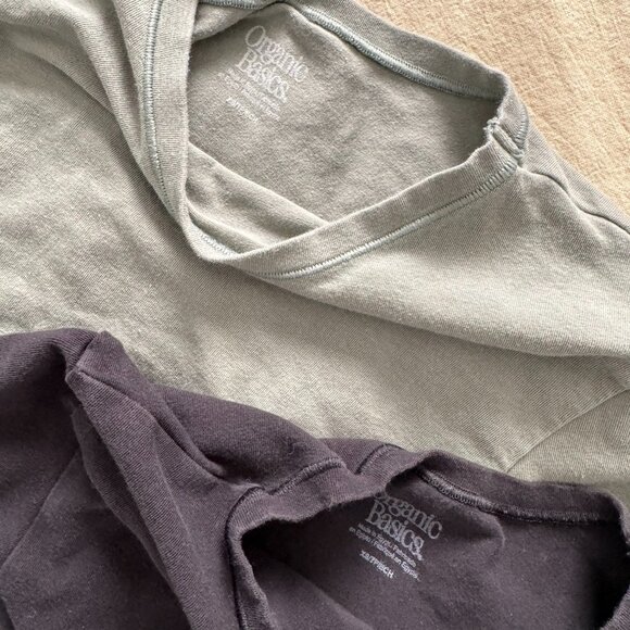 Organic Basics Flex Tees Set (Black and Seaweed) - Picture 4 of 9